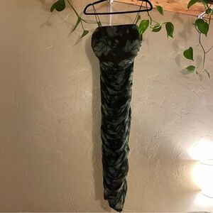 Future Collective Bodycon Green Leaf Dress